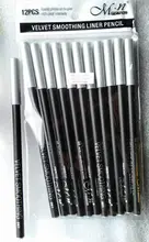 Perfilador de ojos portátil de larga duración, Lápiz Delineador de ojos resistente al agua, color negro, suave, fácil de maquillar, alta calidad, 12 unids/lote