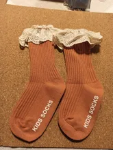 Lawadka-Calcetines de encaje para bebé recién nacido, calcetines por la rodilla para bebés, antideslizantes de algodón para niñas, medias largas de princesa para Otoño e Invierno 2020