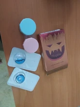 Lentillas de colores para Cosplay de Halloween, lentes de contacto de Color rojo y azul