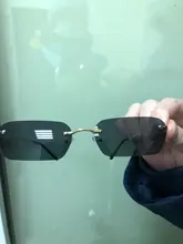 Gafas de sol Ópticas Clásicas para hombre y mujer, lentes de sol rectangulares con montura pequeña, sin marco, tinte sin marco, 90s