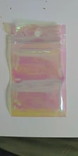 Bolsas con cierre iridiscente para cosméticos, bolsas de plástico iridiscentes con cremallera holográfica, 100 Uds.