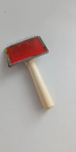 Peine de peluquería para mascotas, mango de madera, cepillo de aguja, peine de belleza para perros, cepillo de pelo para perros