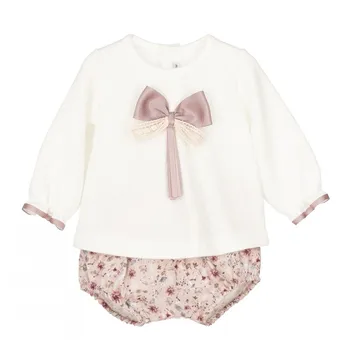 Pololo set for baby girl, with details on the sleeves and bow and floral print, sizes: 1-24M, winter collection girl clothing
Pololo set for baby girl, with details on the sleeves and bow and floral print, sizes: 1-24M, winter collection girl clothing