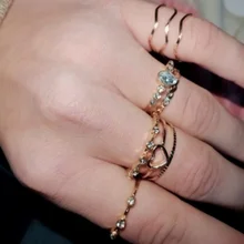 Wuckalo-Conjunto de anillo de tejido torcido redondo para mujer, joyería femenina, anillos de dedo nudillo clásicos elegantes para mujer 2021
