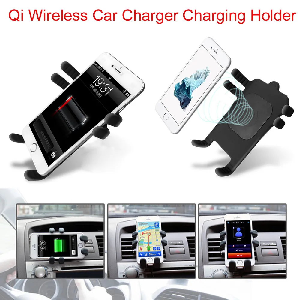 Car Wireless Charger Sensor For Apple iPhone XS Max XR X 8 Plus Samsung Galaxy Note 9 S9 S8 Fast QI Transmitter Holder | Мобильные