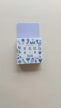 Cinta adhesiva decorativa con plantas y flores estilo japonés Kawaii, cinta adhesiva decorativa, pegatina para álbum de recortes, artículos de papelería con etiquetas