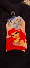 Disney-Calcetines antideslizantes de algodón con dibujos animados para niños, medias de princesa, sirena, Princesa, anna, Blancanieves