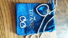 Colgante collar con corazón de Titanic de OCéANO AZUL corazón amor para siempre + bolsa de terciopelo