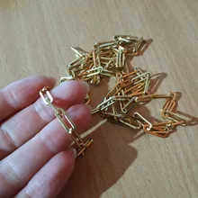 1 metro 4x14mm de acero inoxidable de oro Cable Rolo cadenas de alambre plano elegante cadena de ajuste para la fabricación de la joyería DIY