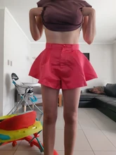 Women Shorts Bottoms Wide Leg Streetwear Sexy High-Waist Summer Solid Fashion Loose Button