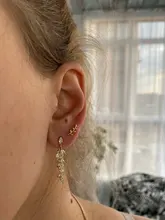 Pendientes de plata de ley 925 estilo europeo para mujer, aretes de oro de 14k para mujer, hoja de rama de olivo sencilla, joyería para estudiantes