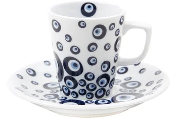 Elegant Gift Evil Eye Bead With Plate Coffee Cup 75cc Espresso Turkish Coffee Set 
Elegant Gift Evil Eye Bead With Plate Coffee Cup 75cc Espresso Turkish Coffee Set
