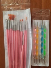 Monja 20 unids/set de Arte de uñas de acrílico extensión de Gel UV constructor patrón de pintura de DIY de dibujo de cuentas de diamantes de imitación que salpican recogiendo Kit del cepillo