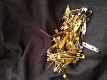 Lote de 50 unidades de broches de rodio de 15, 20, 25, 30 y 35mm, pines de seguridad, Base en blanco para fabricación de joyas DIY