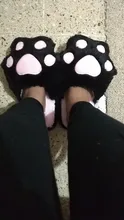 De dibujos animados gato Rosa pantuflas de garras de felpa caliente pantuflas Kawaii Zapatillas de casa chica zapatos planos zapatos antideslizante zapatillas mopa gato pantuflas de garras