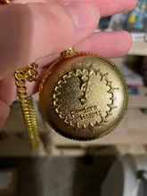 Reloj de bolsillo de cuarzo Steampunk para hombre y mujer, redondo, de lujo, con cadena de cintura FOB, retro, Anime, para Fans, Cosplay, regalo