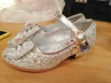 Zapatos de cuero, de tacón alto y de la princesa Elsa para niñas, sandalias para niños, sandalias de fiesta, calzado para niñas, tallas 24-36