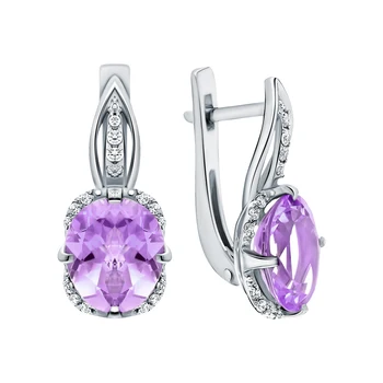 Silver earrings with amethyst and cubic zirconia sunlight sample 925
Silver earrings with amethyst and cubic zirconia sunlight sample 925