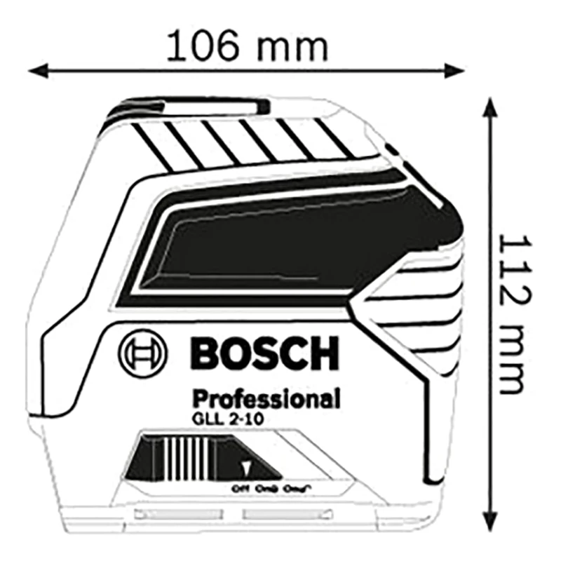 Нивелир лазерный Bosch GLL 2-10 (Рабочая температура -10/+50, максимальное расстояние 10 м, погрешность 0.3 мм)