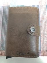 SEMORID-Mini portatarjetas Rfid para hombre, cartera pequeña de cuero PU con broche negro Vintage para regalo, 2020