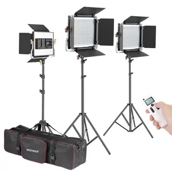 Neewer 3 Packs Advanced 480 LED Video Light Photography Lighting Kit,Dimmable Bi-Color LED Panel with LCD Screen,Wireless Remote
Neewer 3 Packs Advanced 480 LED Video Light Photography Lighting Kit,Dimmable Bi-Color LED Panel with LCD Screen,Wireless Remote