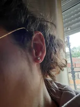 Pendientes asimétricos de Plata de Ley 925 para niños, con cierre de tuerca de hueso de pescado y gato, joyería antialérgica para bebés y estudiantes