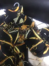 Blusa holgada de Chifón con manga larga para verano, camisa de chifón de oficina con estampado y botón de abajo para mujer