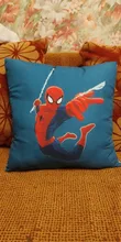 Funda de cojín de superhéroe de Marvel, 45x45cm, Spiderman, Caption America, impresión del Iron man, funda de almohada suave para decoración del hogar, regalo para seguidores