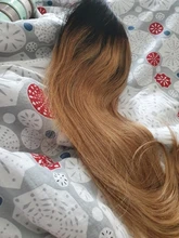 Kisshair-Peluca de cabello humano liso de 4x4, color degradado, color rubio miel, medio marrón, indio, 1B27, 1B30