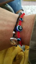 Pulsera trenzada de cordel rojo de la suerte para hombre y mujer, Simple, hecha a mano, azul turco, cuentas de ojo malvado, joyería de amistad