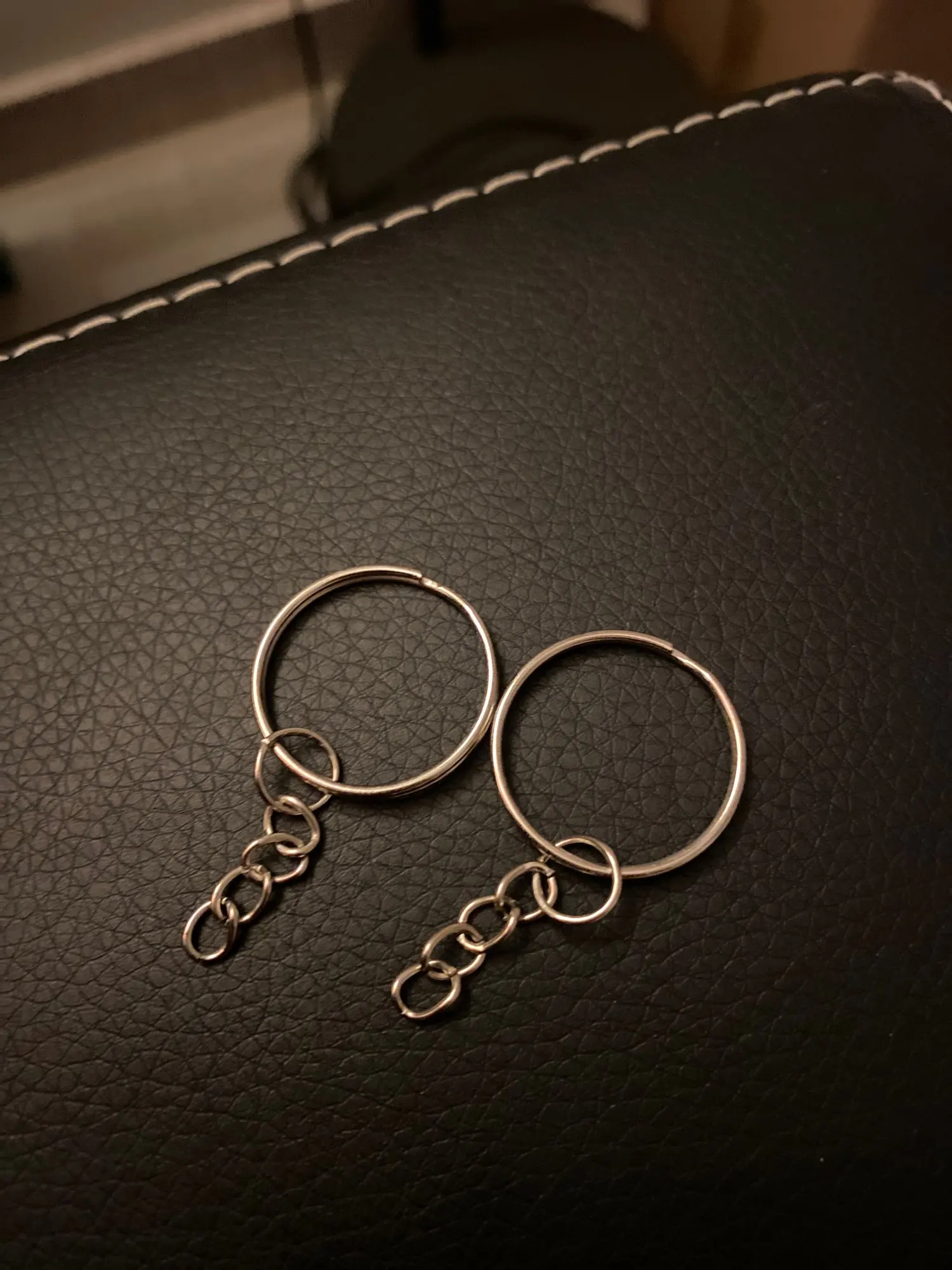 silver plated metal blank keyring keychain split