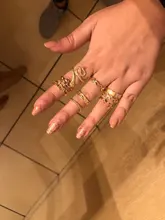 Tocona 10 unids/set flores rosa anillo de oro conjuntos para los hombres y las mujeres encanto estrella hueco geométrico serpiente joyería Bohemia regalo 15840