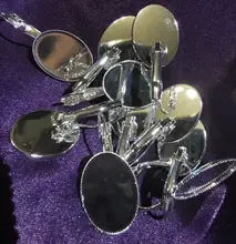 18x25mm 13x18mm 10x14mm 10 unids/lote clásico 9 colores en francés palanca pendientes en blanco/Base forma Oval cabochons pendientes