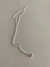 Cadena lateral De 2mm para mujer, De Plata De Ley 925 De 16 , 18, 20 , 22 y 24 , collares con colgantes, collar De plata