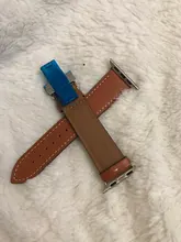 Correa de cuero genuino para Apple Watch, Correa con cierre de mariposa para iWatch de 44mm, 40mm, 42 y 38