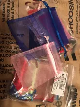 Bolsas con cordón de empaquetado de Organza para joyería, bolsitas para joyería DIY, regalo de boda, 10 Uds., 7x 9/9x12cm