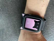 Funda protectora para Apple Watch 4, 5, 6 se, 40mm, 44mm, silicona suave con un dibujo animado, orejas de gato, iWatch Series 3, 2, 42mm y 38mm