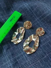 JIOFREE-pendientes de clip de Metal Estilo Vintage PUNK para mujer, aretes, Clips, Color dorado geométrico