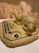 Personalizado Memorial para mascotas piedras jardín piedras perro Memorial piedras con un perro durmiendo en la parte superior JSYS