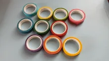 10 unids/set Color rollos de papel cinta adhesiva decorativa Washi de colores del arco iris adhesivo decoración para manualidades cinta de Washi pegatinas Scrapbooking