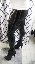 Capris sexys de cuero de imitación para mujer, polainas brillantes para deporte, Fitness, pantalón transpirable, pantalones # jsw