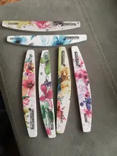 6pc mezclar archivos de uñas fuerte papel de lija lavable las uñas de Emery Board 80/100/150/180/240/320 Grit Lima un ongle manicura pulidora