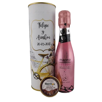 6 pcs/customized with easy open tin with sparkling wine's rosy and cream morcilla Santa Amelia
6 pcs/customized with easy open tin with sparkling wine's rosy and cream morcilla Santa Amelia