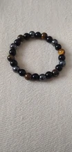 De moda 10mm brazaletes ojo de tigre de los hombres hematita Pulsera Energy Balance obsidiana joyas para cuidado de la salud para el regalo de las mujeres Pulsera Hombre