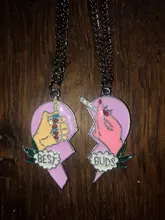 Moda mejor amigos cariño amor colgante collar 2 unids/set Arco Iris Corazón Roto regalo amigos regalo joyería de amistad