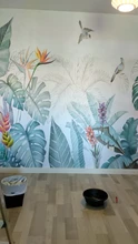 Custom Wallpaper Hand-Painted Background Flowers Tropical-Plants Beibehang Nordic TV