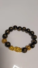 24 estilos Feng Shui de piedra obsidiana pulsera con cuentas hombres mujeres Unisex pulsera de Oro Negro Pixiu riqueza buena suerte pulsera de las mujeres