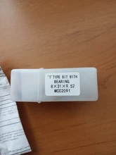 1pc 8mm vástago T-Sloting Router poco broca con rodamiento de madera fresado de ranuras de tipo T Rabbeting madera herramienta para madera MC02091