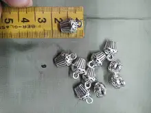 10 Uds. De abalorios de pastel 3D para cupcakes, 13x10x8mm, joyería tibetana DIY Retro, pulsera, collar de bronce antiguo, colgante de Color plateado