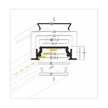A301 Aluminum Profile Anodized from 2MT Strips LED Strip + Cover Terminals AND Hooks
A301 Aluminum Profile Anodized from 2MT Strips LED Strip + Cover Terminals AND Hooks